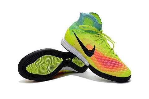 Image of Nike MagistaX Proximo II IC Soccer Shoes Volt Black Total Orange - KicksNatics