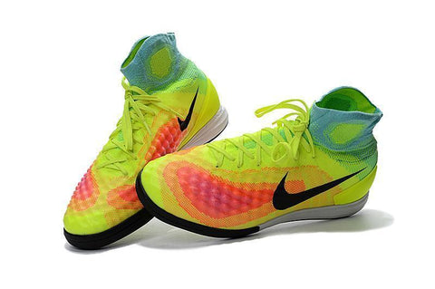 Image of Nike MagistaX Proximo II IC Soccer Shoes Volt Black Total Orange - KicksNatics