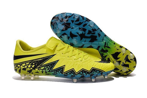 Image of Nike Hypervenom Phinish II FG Soccer Cleats Yellow Black Blue - KicksNatics