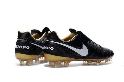 Image of Nike Tiempo Legend VI FG Soccer Cleats Black White Metallic Gold - KicksNatics