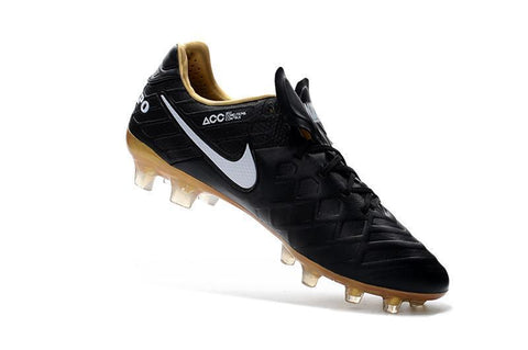 Image of Nike Tiempo Legend VI FG Soccer Cleats Black White Metallic Gold - KicksNatics