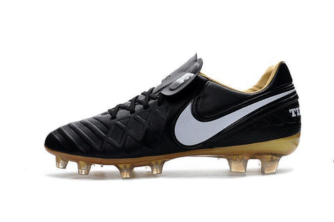 Image of Nike Tiempo Legend VI FG Soccer Cleats Black White Metallic Gold - KicksNatics