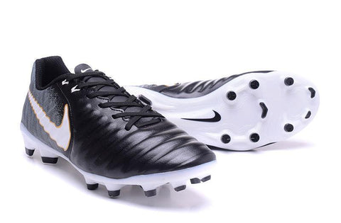 Image of Nike Tiempo Legend VII FG Soccer Cleats Black White Orange - KicksNatics