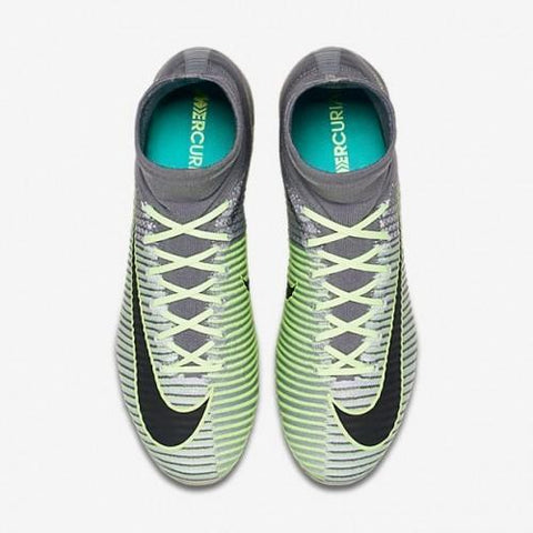 Image of Nike Mercurial Superfly V AG Soccer Cleats Grey White Black Green - KicksNatics