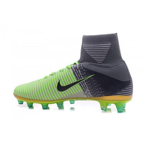 Image of Nike Mercurial Superfly V AG Soccer Cleats Grey White Black Green - KicksNatics