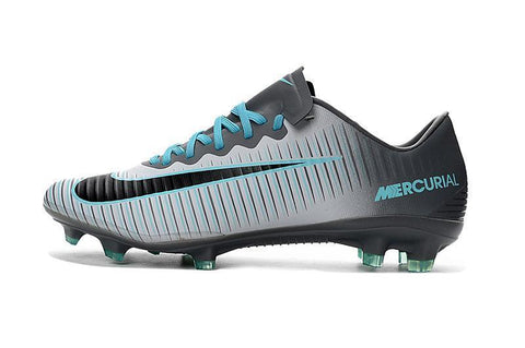 Image of Nike Mercurial Vapor XI FG Soccer Cleats Grey Black Blue - KicksNatics
