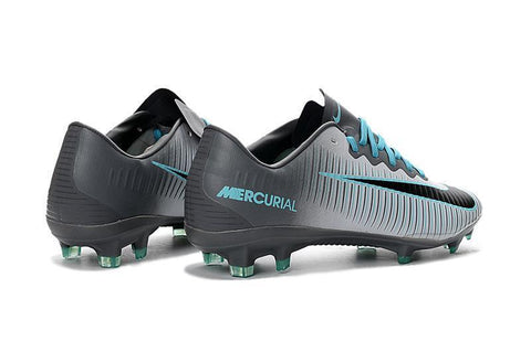 Image of Nike Mercurial Vapor XI FG Soccer Cleats Grey Black Blue - KicksNatics