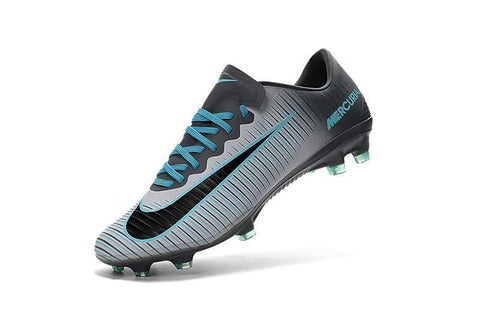 Image of Nike Mercurial Vapor XI FG Soccer Cleats Grey Black Blue - KicksNatics