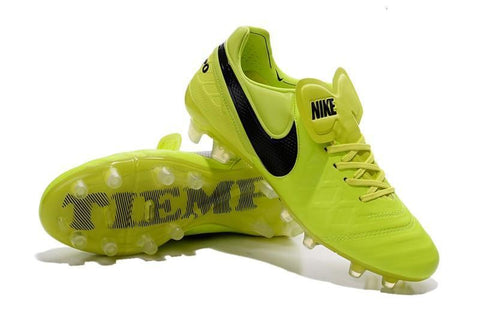 Image of Nike Tiempo Legend VI FG Soccer Cleats Lemon Volt Black - KicksNatics
