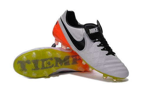 Image of Nike Tiempo Legend VI FG Soccer Cleats White Orange Green - KicksNatics