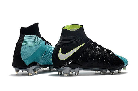 Image of Nike Hypervenom Phantom III DF FG Soccer Cleats Black Turquoise Blue - KicksNatics