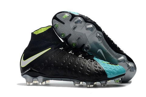 Image of Nike Hypervenom Phantom III DF FG Soccer Cleats Black Turquoise Blue - KicksNatics