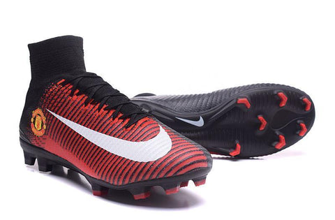 Image of Nike Mercurial Superfly V Manchester United FG Soccer Cleats Red Black - KicksNatics