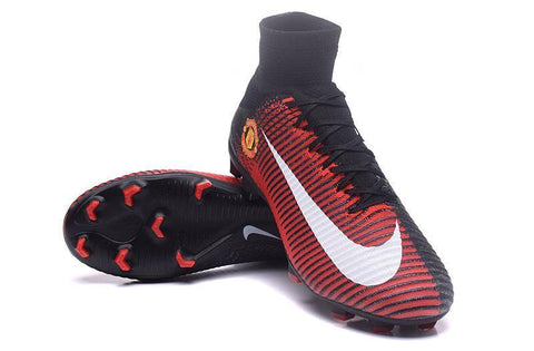 Image of Nike Mercurial Superfly V Manchester United FG Soccer Cleats Red Black - KicksNatics