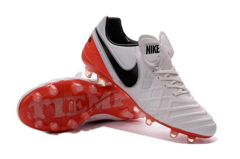 Image of Nike Tiempo Legend VI FG Soccer Cleats White Red Black - KicksNatics