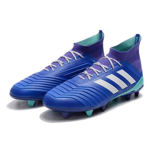 Image of Adidas Predator 18.1 FG Soccer Cleats Purple Blue White turquoise - KicksNatics