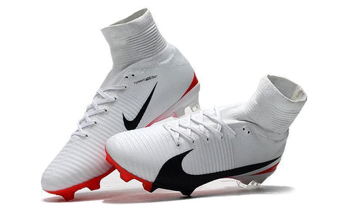 Image of Nike Mercurial Superfly V FG Soccer Cleats White Red Black - KicksNatics