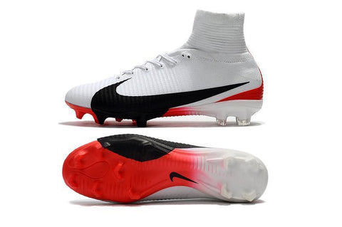 Image of Nike Mercurial Superfly V FG Soccer Cleats White Red Black - KicksNatics