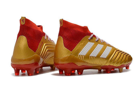 Image of Adidas Predator 18.1 FG Soccer Cleats Golden Core White Red - KicksNatics