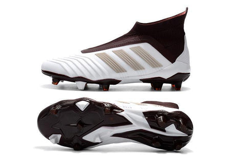 Image of Adidas Predator 18+ FG Soccer Cleats White Gold Wine Red - KicksNatics