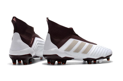 Image of Adidas Predator 18+ FG Soccer Cleats White Gold Wine Red - KicksNatics