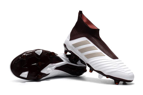 Image of Adidas Predator 18+ FG Soccer Cleats White Gold Wine Red - KicksNatics