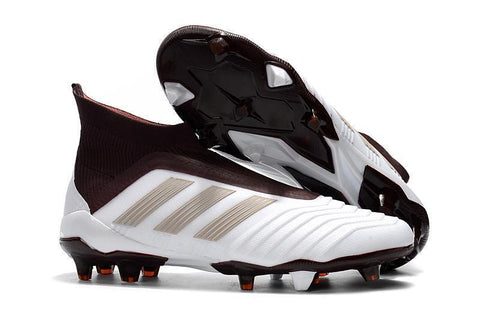 Image of Adidas Predator 18+ FG Soccer Cleats White Gold Wine Red - KicksNatics