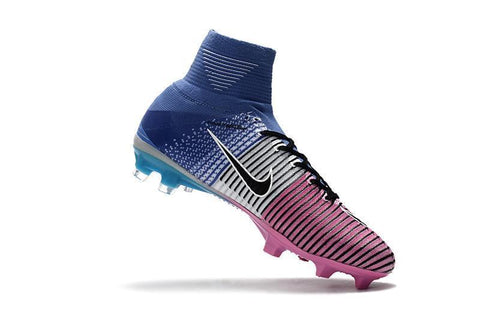 Image of Nike Mercurial Superfly V FG Soccer Cleats Pink White Blue - KicksNatics