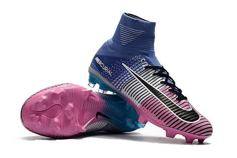 Image of Nike Mercurial Superfly V FG Soccer Cleats Pink White Blue - KicksNatics
