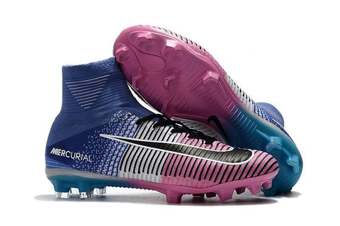 Image of Nike Mercurial Superfly V FG Soccer Cleats Pink White Blue - KicksNatics