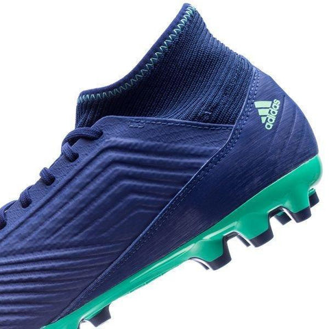 Image of Adidas Predator 18.3 AG/FG Soccer Cleats Royal Blue White Green - KicksNatics