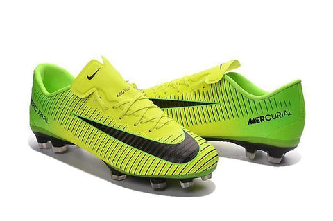 Image of Nike Mercurial Vapor XI FG Soccer Cleats Yellow Green Black - KicksNatics
