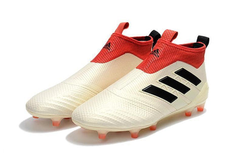 Image of Adidas Ace 17+ Purecontrol FG Champagne Soccer Cleats White Red Black - KicksNatics