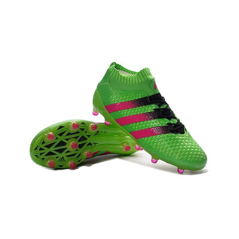 Image of ADIDAS ACE 16.1 PRIMEKNIT FG - SOLAR GREENSHOCK PINKCORE BLACK - KicksNatics
