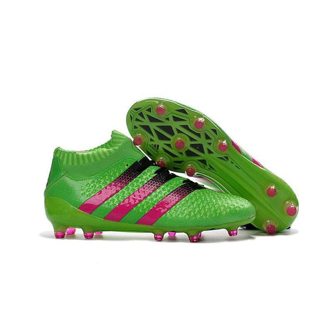 Image of ADIDAS ACE 16.1 PRIMEKNIT FG - SOLAR GREENSHOCK PINKCORE BLACK - KicksNatics
