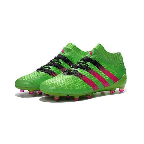 Image of ADIDAS ACE 16.1 PRIMEKNIT FG - SOLAR GREENSHOCK PINKCORE BLACK - KicksNatics