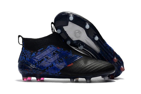 Image of Adidas ACE 17+ Purecontrol FG Dragon Soccer Cleats Core Black Blue - KicksNatics