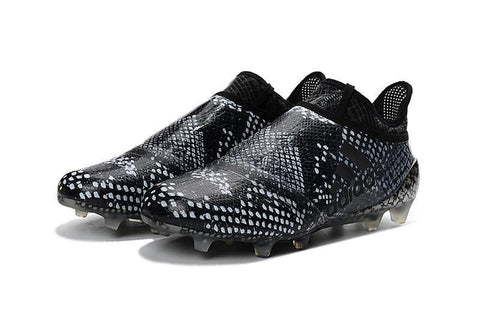 Image of Adidas X 16+ Purechaos FG/AG Soccer Cleats Black Grey Snakeskin - KicksNatics