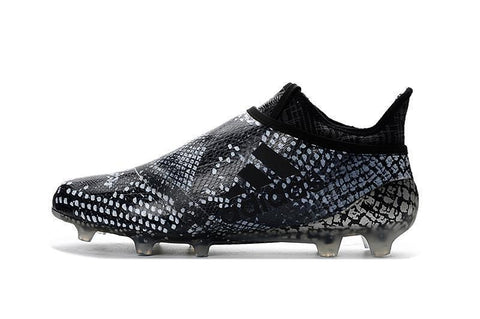 Image of Adidas X 16+ Purechaos FG/AG Soccer Cleats Black Grey Snakeskin - KicksNatics