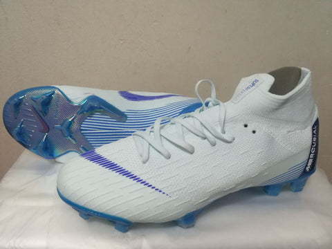 Image of Nike Mercurial Superfly VI Academy MG Cleat White Blue High Cut - KicksNatics