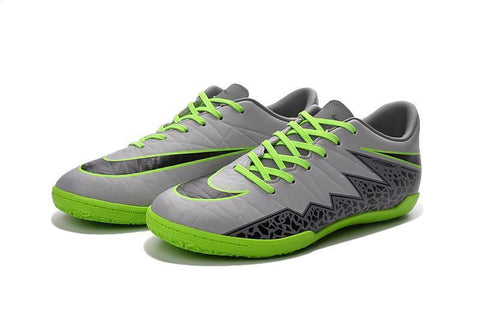 Image of Nike Hypervenom Phelon II Indoor Soccer Shoes Platinum Black Green - KicksNatics