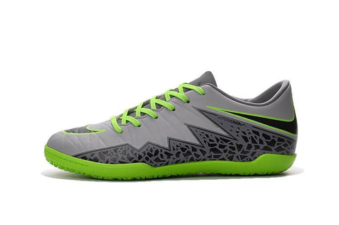 Image of Nike Hypervenom Phelon II Indoor Soccer Shoes Platinum Black Green - KicksNatics