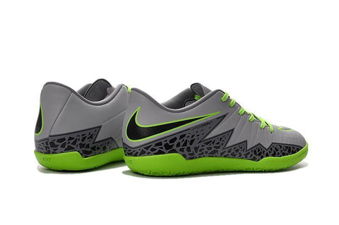 Image of Nike Hypervenom Phelon II Indoor Soccer Shoes Platinum Black Green - KicksNatics
