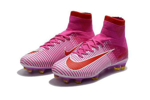 Image of Nike Mercurial Superfly V Fg White Red Shoes Pink - KicksNatics