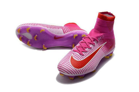 Image of Nike Mercurial Superfly V Fg White Red Shoes Pink - KicksNatics