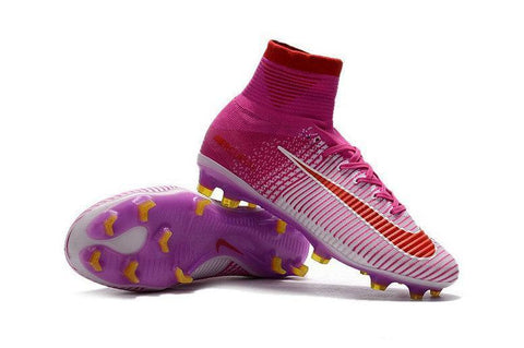 Image of Nike Mercurial Superfly V Fg White Red Shoes Pink - KicksNatics