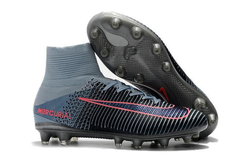 Image of Nike Mercurial Superfly V AG Soccer Cleats Black Grey Pink - KicksNatics