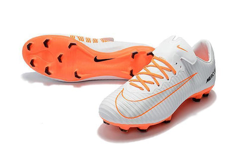 Image of Nike Mercurial Vapor XI FG Soccer Cleats White Orange - KicksNatics
