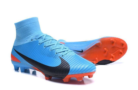 Image of Nike Mercurial Superfly V FG Soccer Cleats Blue Orange Black - KicksNatics