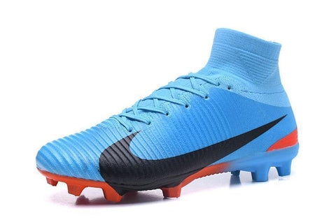 Image of Nike Mercurial Superfly V FG Soccer Cleats Blue Orange Black - KicksNatics